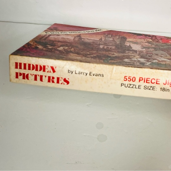 vintage hidden pictures jigsaw puzzle by larry evans fantasy scene knight dragon - Picture 2 of 6